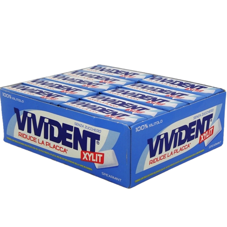 VIVIDENT CHEWING GUM XYLIT SPEARMIT SUGAR FREE STICK 58 GR (40 in a box)