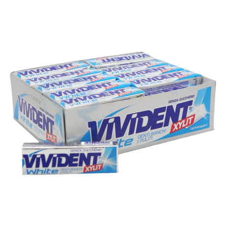 VIVIDENT CHEWING GUM XYLIT WHITE SUGAR FREE STICK 56 GR (40 in a box)