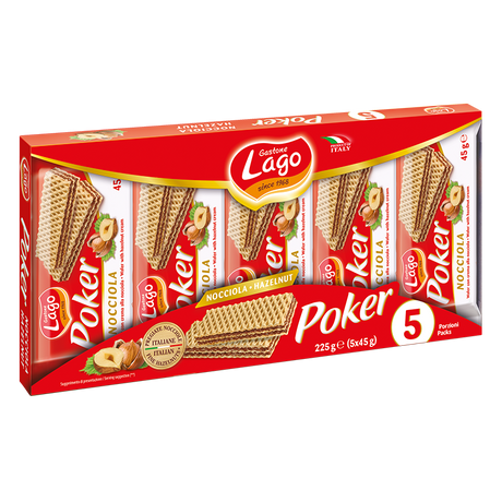 ELLEDI POKER WAFER HAZELNUT X5 225 GR (16 in a box)
